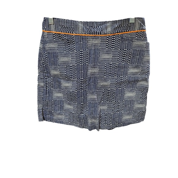 Lady Hagen Pants - Printed Mini Skort Blue White Geometric Pattern‎ Casual Cute Everyday